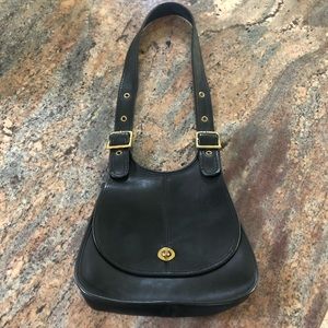 Vintage Coach Black Saddle Purse